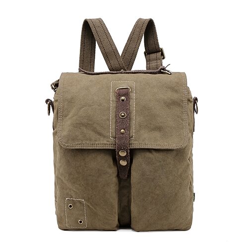 TSD Brand Coastal Mail Bag Convertible Backpack, One Size, Green