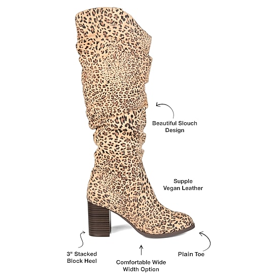 Journee Collection Womens Aneil Extra Wide Calf Stacked Heel Over the Knee Boots