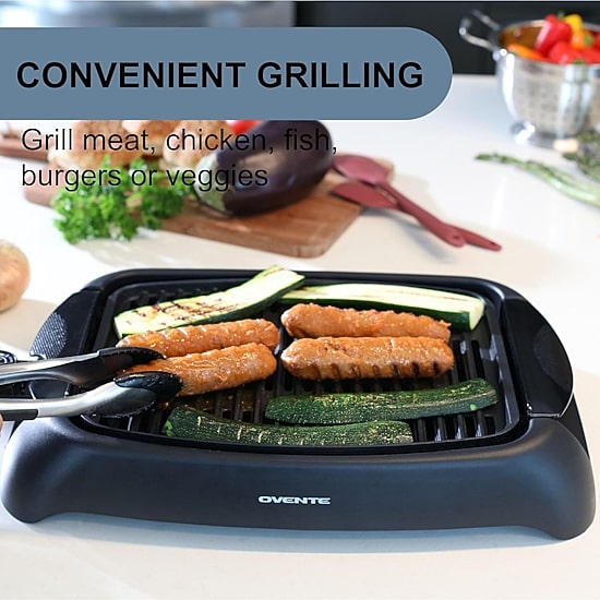 Ovente 13x10 In Premium Non-Stick Electric Grill