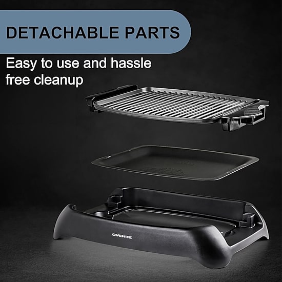 Ovente 13x10 In Premium Non-Stick Electric Grill