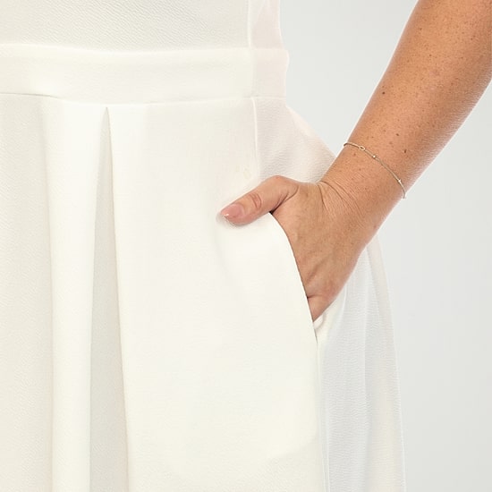 White Mark Womens Plus Round Neck Sleeveless Fit + Flare Dress