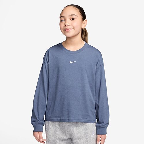 Nike Big Kid Girls Crew Neck Long Sleeve Active T-Shirt, Medium, Blue