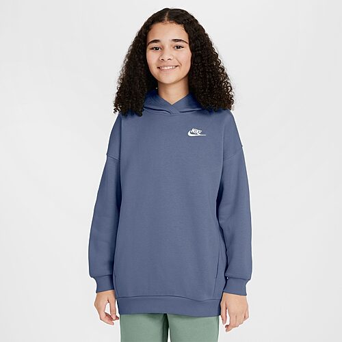 Nike Sportswear Club Fleece Big Kids' Oversized Pullover Hoodie in Blue | FZ5579-499