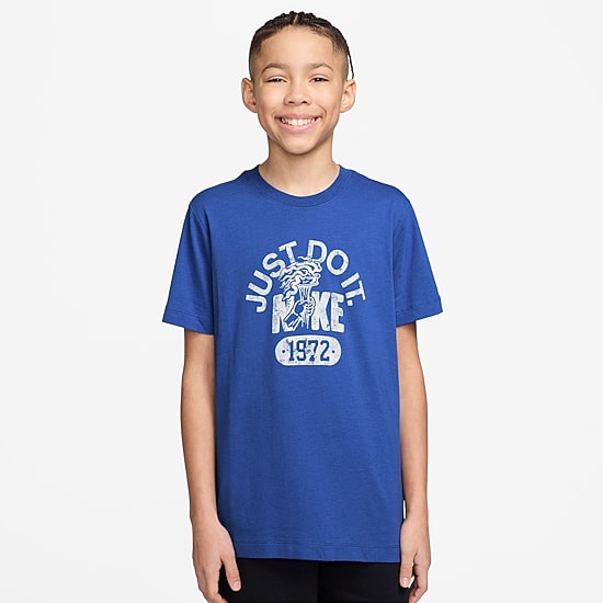 Nike Club Just Do It Big Kid Unisex Crew Neck Short Sleeve Regular Fit Graphic T-Shirt