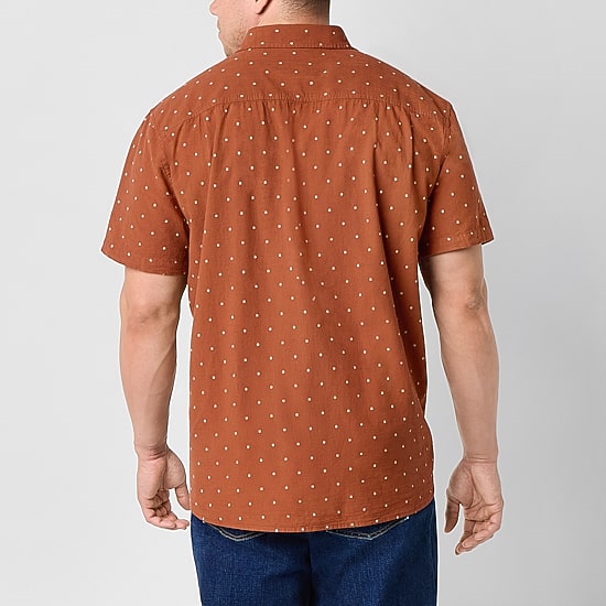 mutual weave Mens Short Sleeve Regular Fit Big and Tall Button-Down Shirt