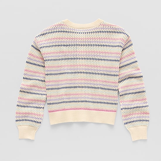 Thereabouts Little & Big Kid Girls Round Neck Long Sleeve Button Striped Cardigan