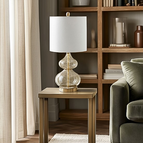 510 Design Ellipse Set of 2 Curved Glass Table Lamps