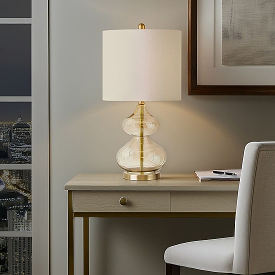 510 Design Ellipse Set of 2 Curved Glass Table Lamps