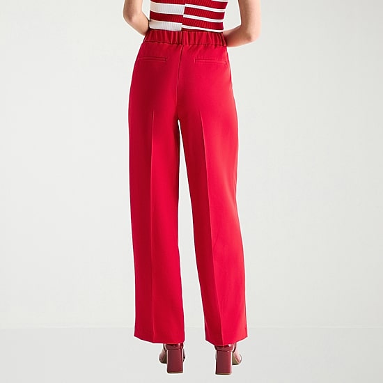 Liz Claiborne Charlotte Womens Tall Wide Leg Mid Rise Trouser