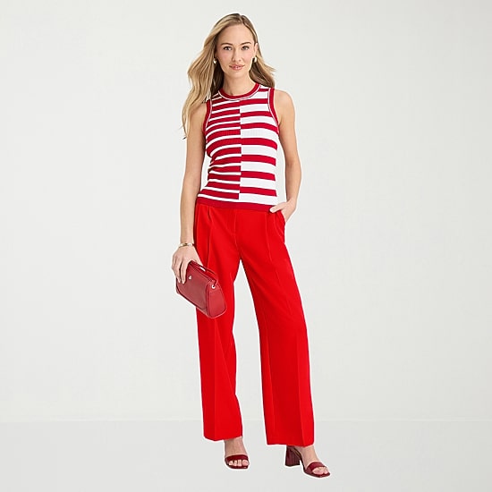 Liz Claiborne Charlotte Womens Tall Wide Leg Mid Rise Trouser