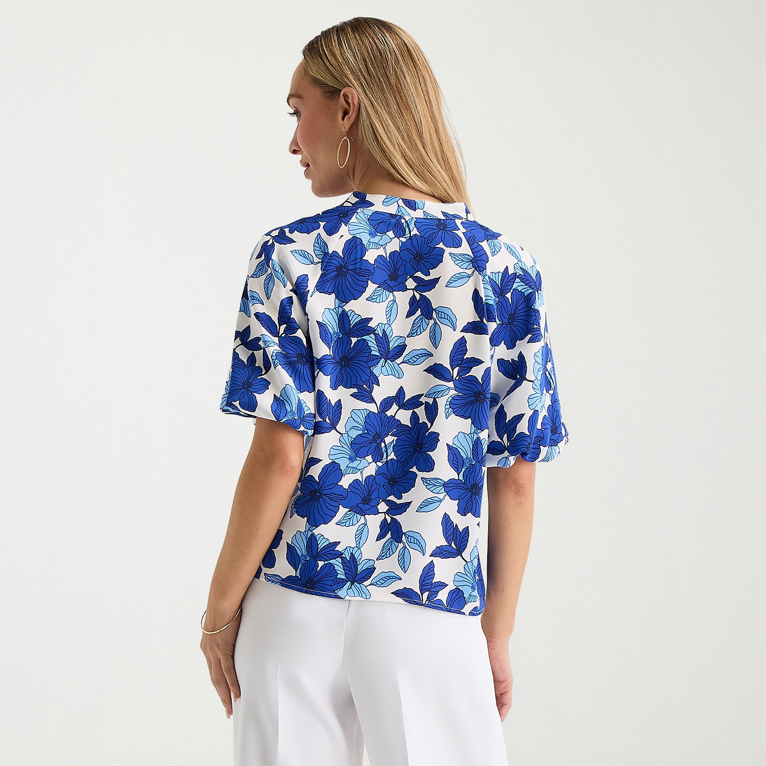 Liz Claiborne Womens Tall V Neck Short Sleeve Satin Blouse
