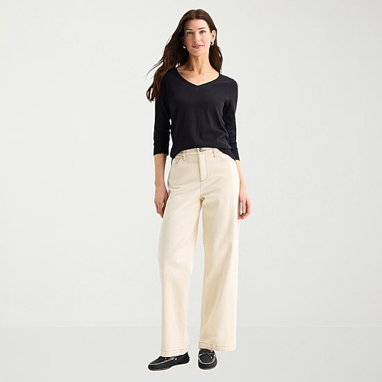 St. John's Bay Womens Tall High Rise Wide Leg Jean