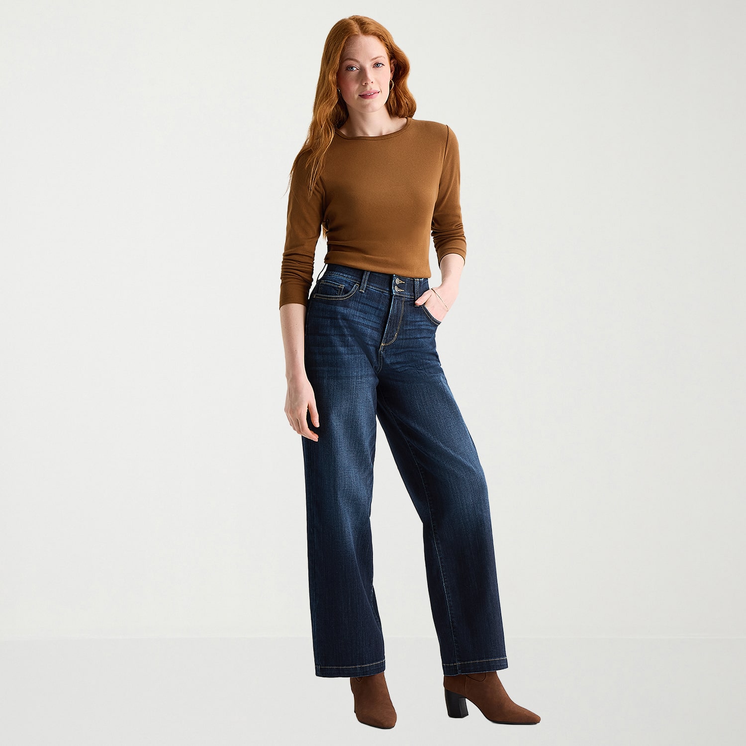 St. John's Bay Womens Tall High Rise Wide Leg Jean