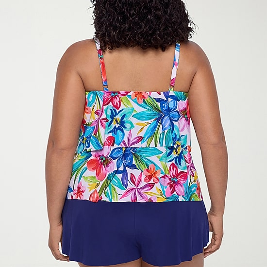 Trimshaper Womens Plus Swim Romper