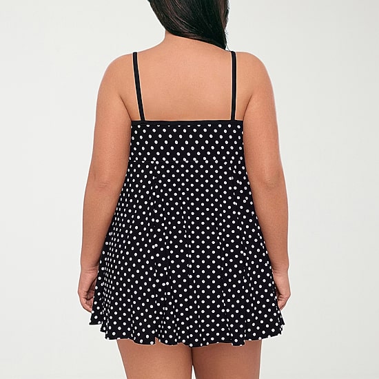 Sonnet Shores Womens Dots Plus Swim Dress