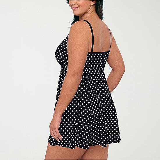 Sonnet Shores Womens Dots Plus Swim Dress