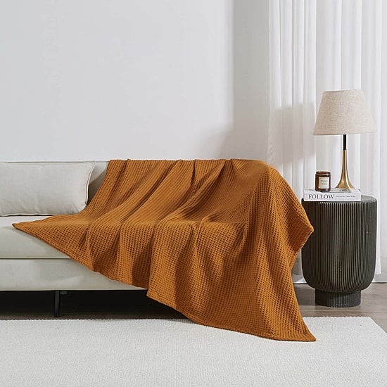 Patina Vie Maison Cotton Waffle Weave Throw Blanket