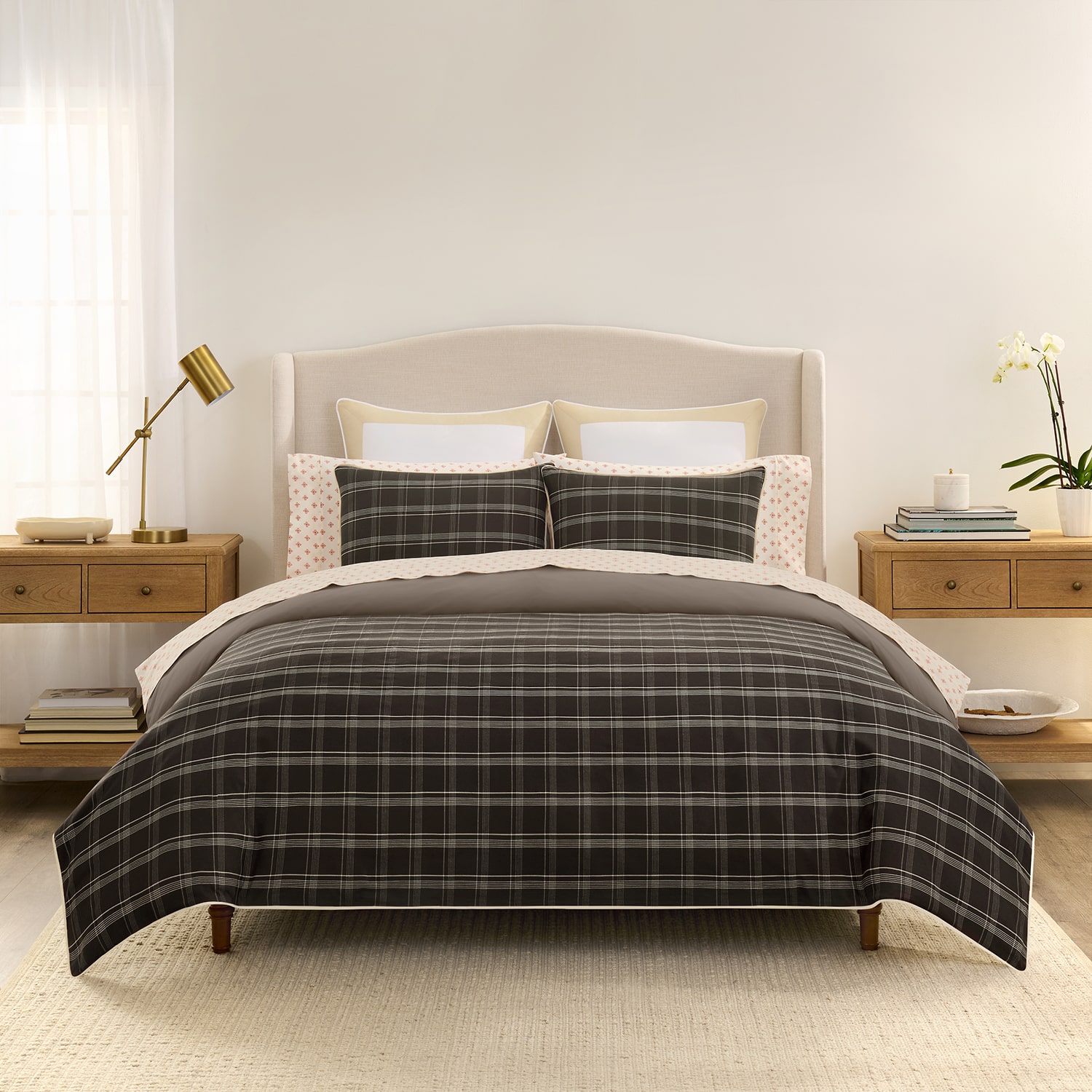 W by Wamsutta Check Plaid 3-pc. Reversible Duvet Cover Set