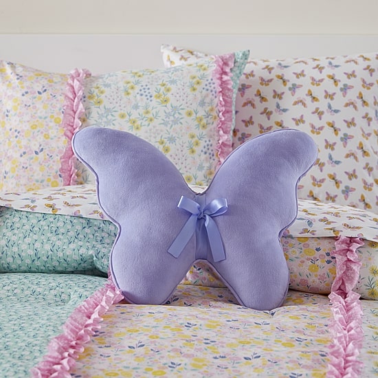 INK+IVY Kids Purple Butterfly Throw Pillow