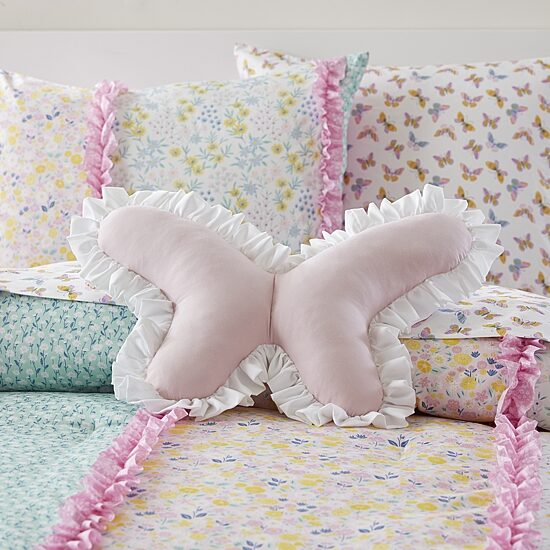 INK+IVY Kids Ruffled Butterfly Throw Pillow