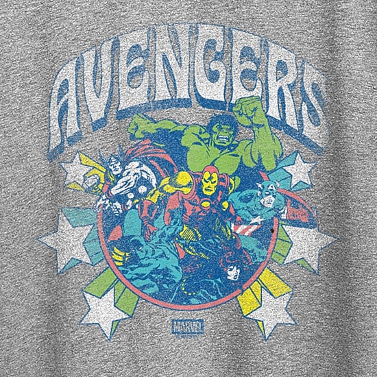 Womens Crew Neck Short Sleeve Classic Fit Avengers Graphic T-Shirt