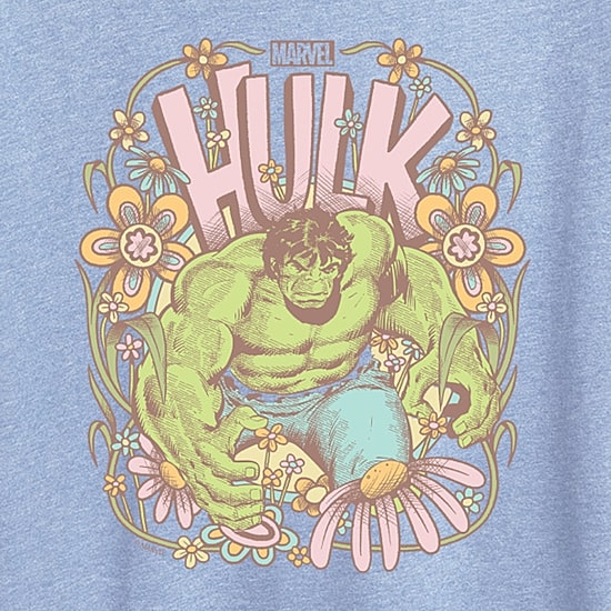 Hulk Feminine Womens Crew Neck Short Sleeve Classic Fit Hulk Graphic T-Shirt