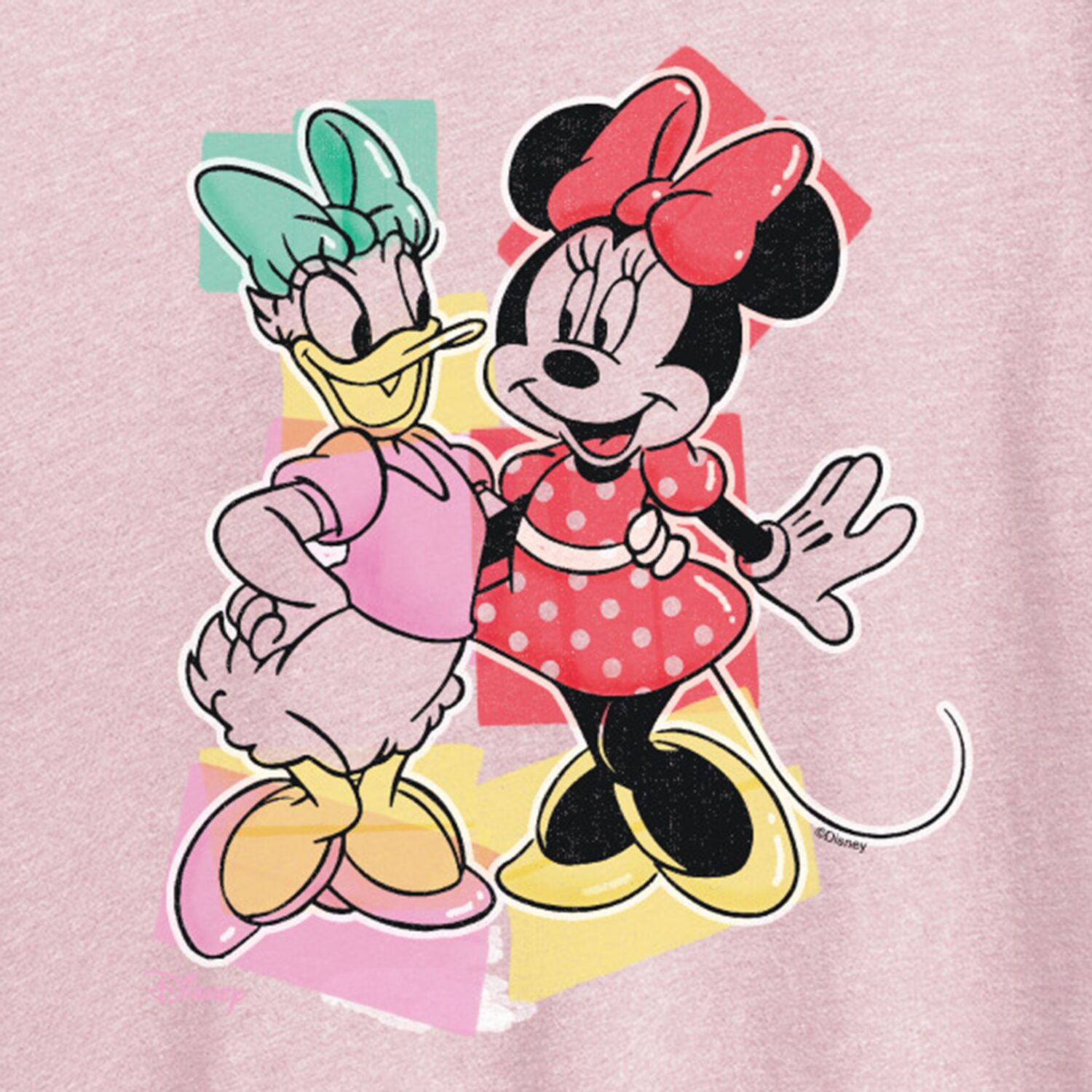 Womens Crew Neck Short Sleeve Classic Fit Daisy Duck Minnie Mouse Graphic T-Shirt
