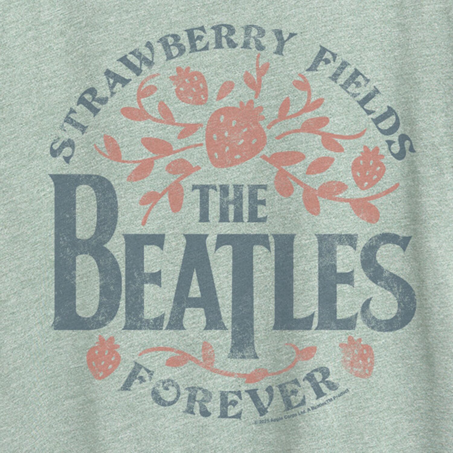 Strawberry Fields Womens Crew Neck Short Sleeve Classic Fit The Beatles Graphic T-Shirt