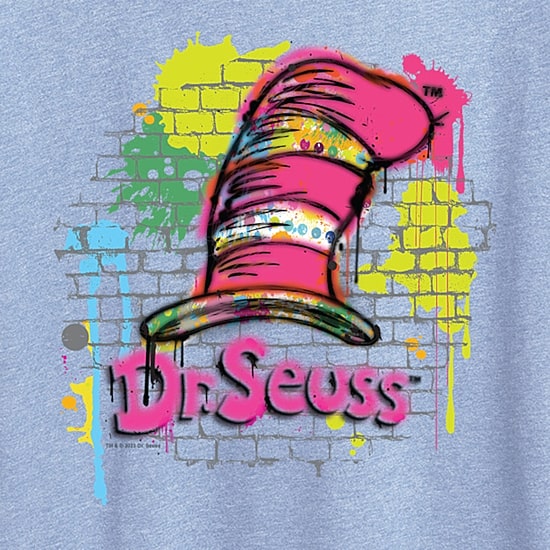 The Cat Hat Womens Crew Neck Short Sleeve Classic Fit Dr. Seuss Graphic T-Shirt