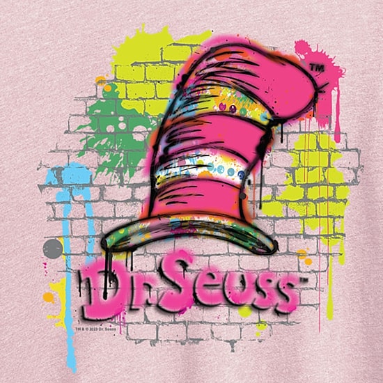 The Cat Hat Womens Crew Neck Short Sleeve Classic Fit Dr. Seuss Graphic T-Shirt