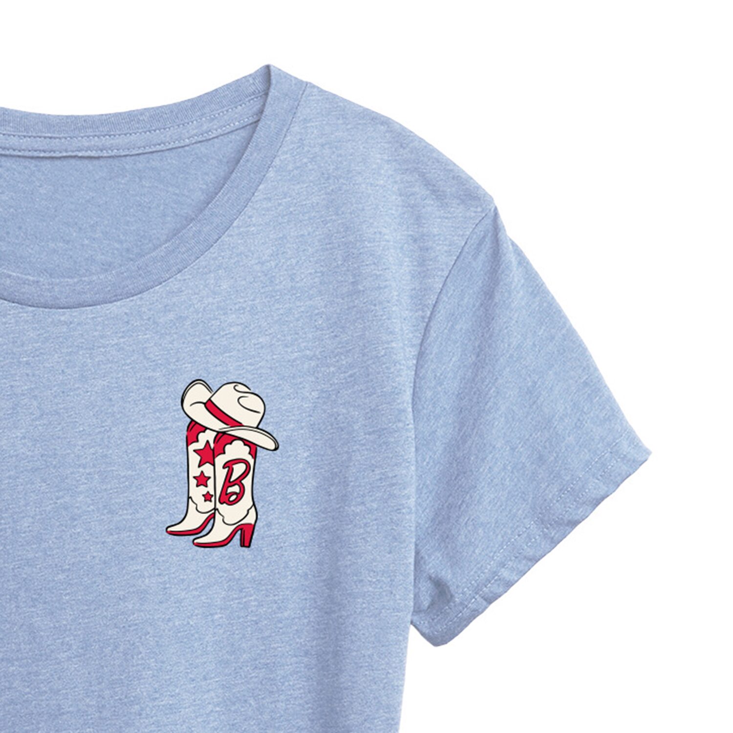 Western Americana Womens Scoop Neck Short Sleeve Classic Fit Barbie Graphic T-Shirt