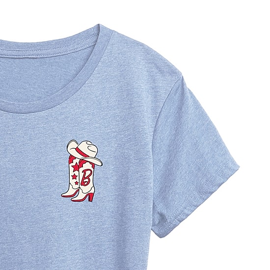 Western Americana Womens Scoop Neck Short Sleeve Classic Fit Barbie Graphic T-Shirt