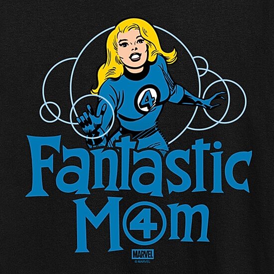 Fantastic Mom Womens Crew Neck Short Sleeve Classic Fit Marvel Graphic T-Shirt