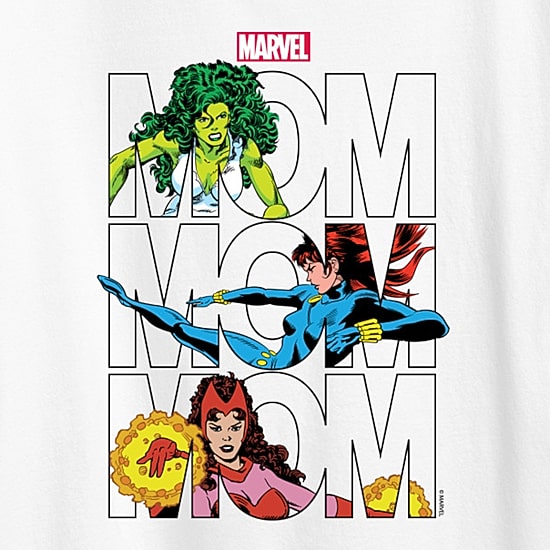 Marvel Mom Womens Crew Neck Short Sleeve Classic Fit Marvel Graphic T-Shirt