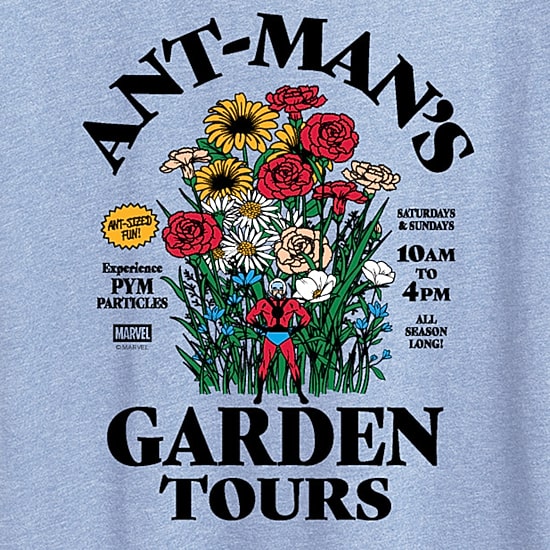 Garden Tours Womens Crew Neck Short Sleeve Classic Fit Ant Man Graphic T-Shirt