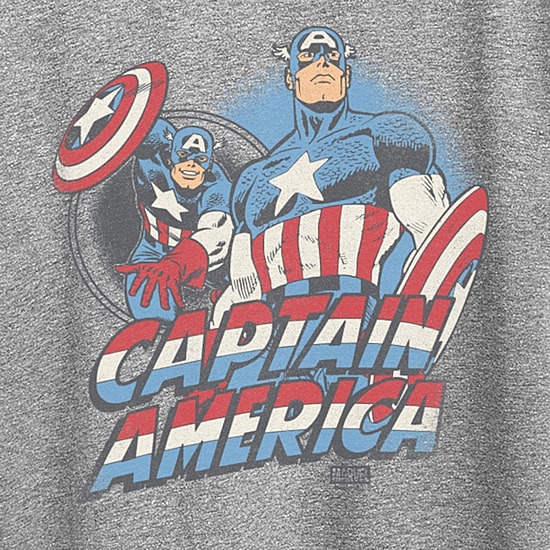 Womens Crew Neck Short Sleeve Classic Fit Captain America Graphic T-Shirt
