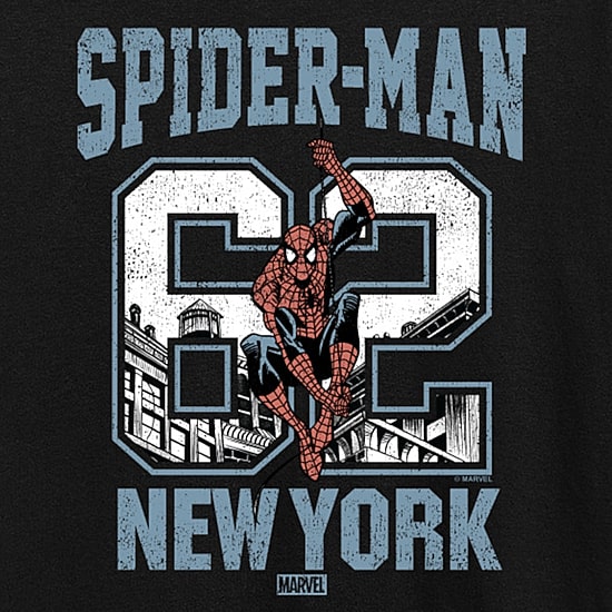 Womens Crew Neck Short Sleeve Classic Fit Spiderman Graphic T-Shirt