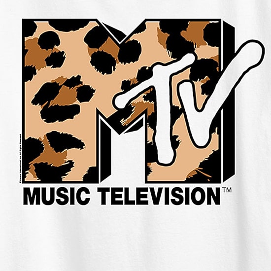 Leopard Art Womens Crew Neck Short Sleeve Classic Fit MTV Graphic T-Shirt