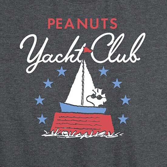 Yacht Club Womens Scoop Neck Sleeveless Peanuts Tank Top