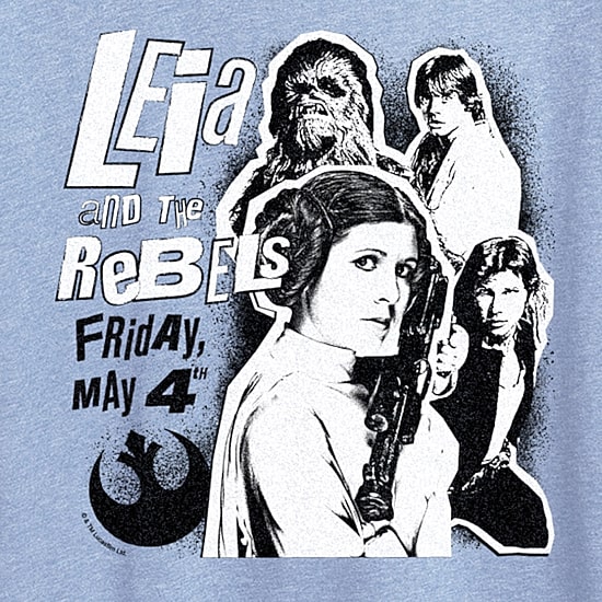 Leia And The Rebels Womens Crew Neck Short Sleeve Classic Fit Star Wars Graphic T-Shirt