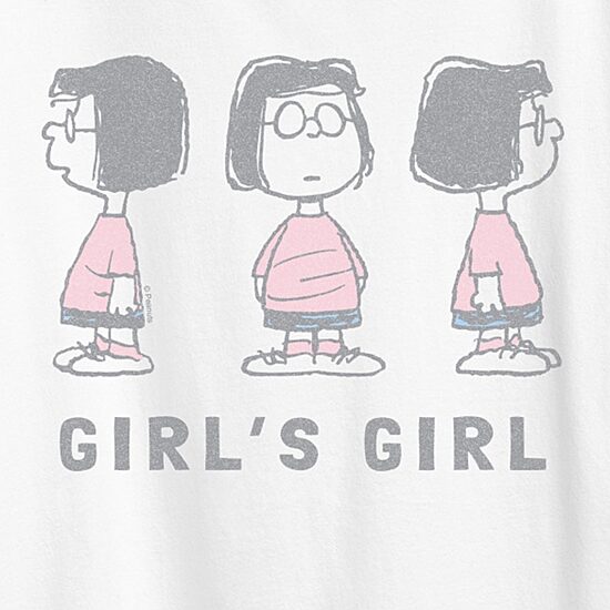 Marcie Girls Girl Womens Crew Neck Short Sleeve Classic Fit Peanuts Graphic T-Shirt