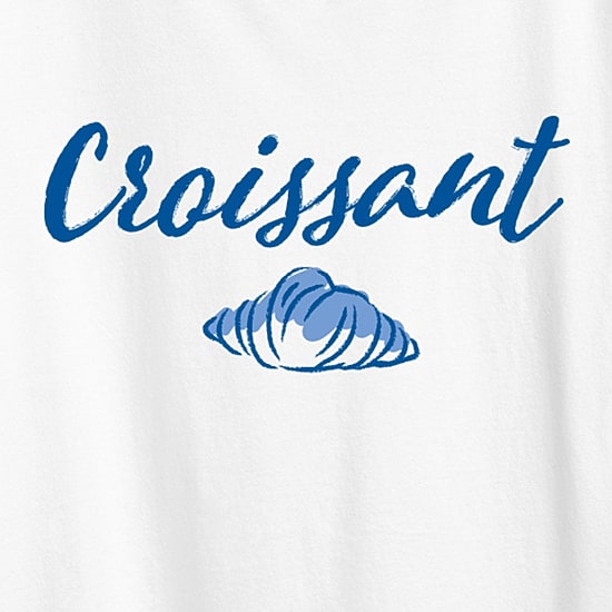 Croissant Womens Crew Neck Short Sleeve Classic Fit Graphic T-Shirt