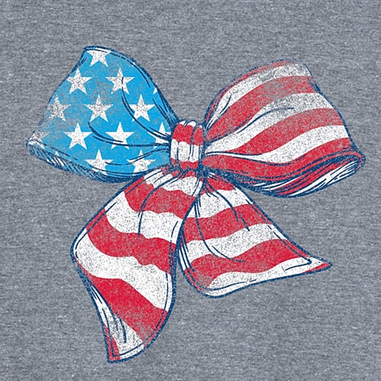 American Flag Bow Womens Scoop Neck Sleeveless Tank Top
