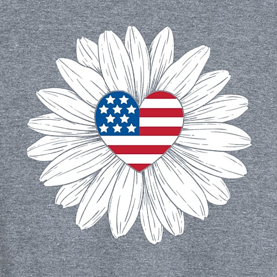 Daisy Flag Heart Center Womens Crew Neck Sleeveless Daisy Duck Tank Top