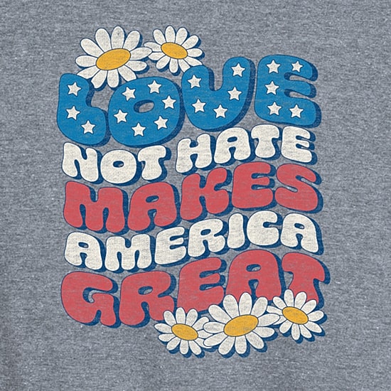 Love Not Hate Makes America Great Womens Crew Neck Sleeveless Tank Top