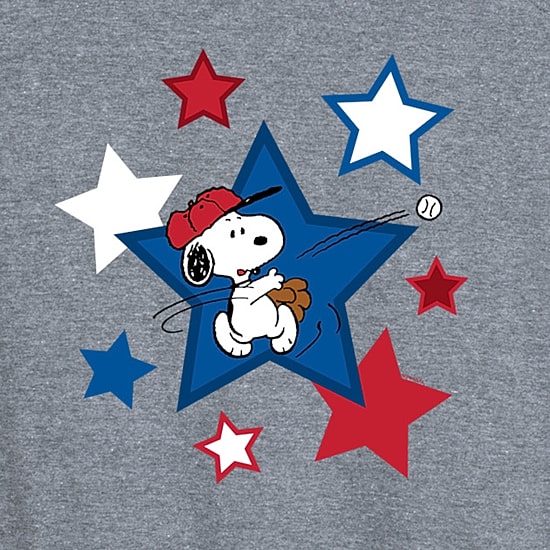 Snoopy Baseball Stars Womens Scoop Neck Sleeveless Snoopy Tank Top