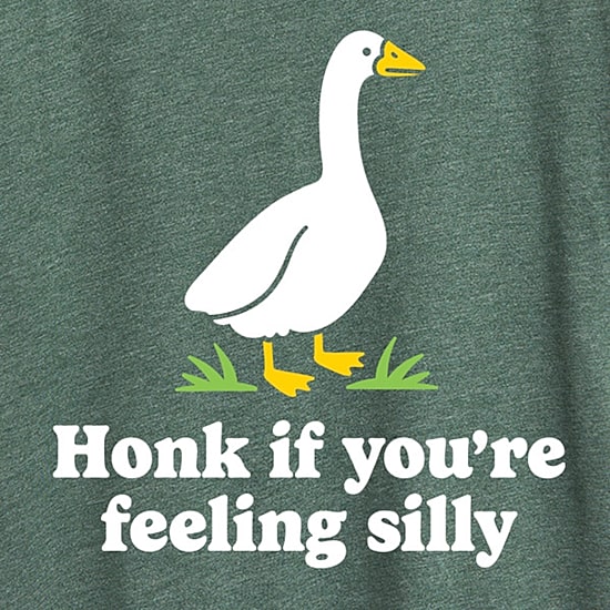 Honk If Feeling Silly Womens Crew Neck Short Sleeve Classic Fit Graphic T-Shirt