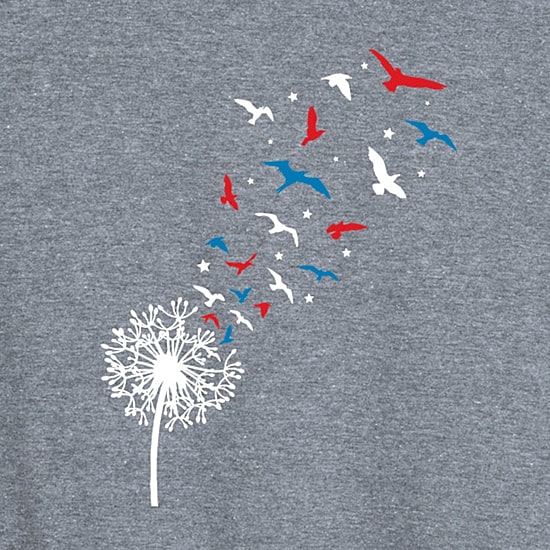 Patriotic Dandelion Birds Womens Crew Neck Sleeveless Tank Top
