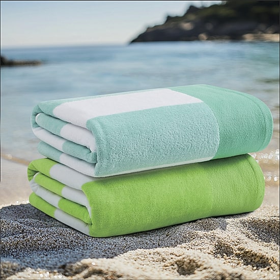 Oceanfront Resort Cabana Stripe Jacquard 2-pc. Beach Towel