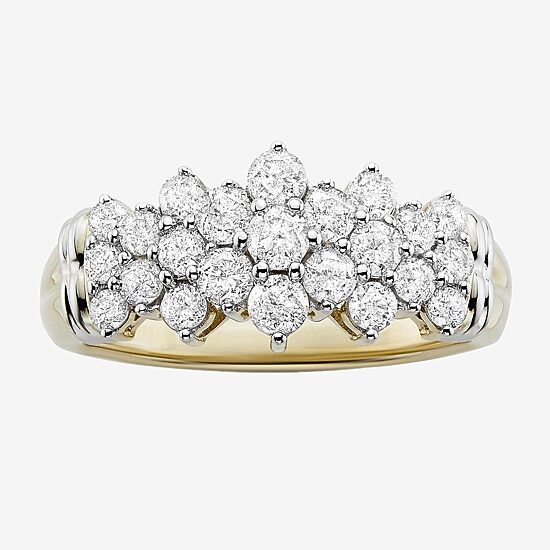 1 CT.T.W. Natural Diamond 10K Two-Tone Gold Pyramid Ring